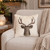 Faux Fur Woodland Deer Pillow