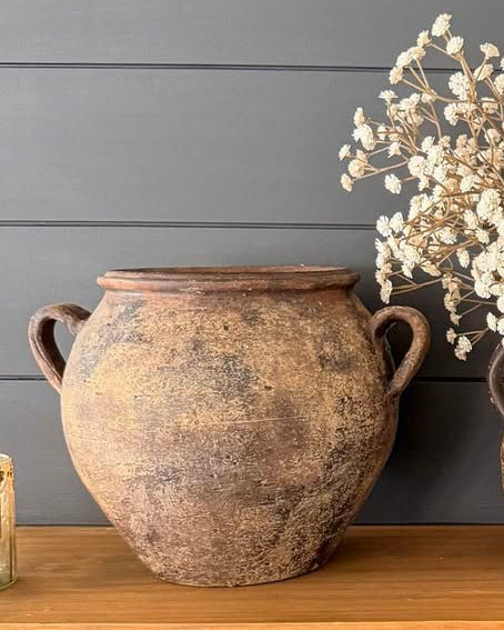 Large Handled Terracotta Vase
