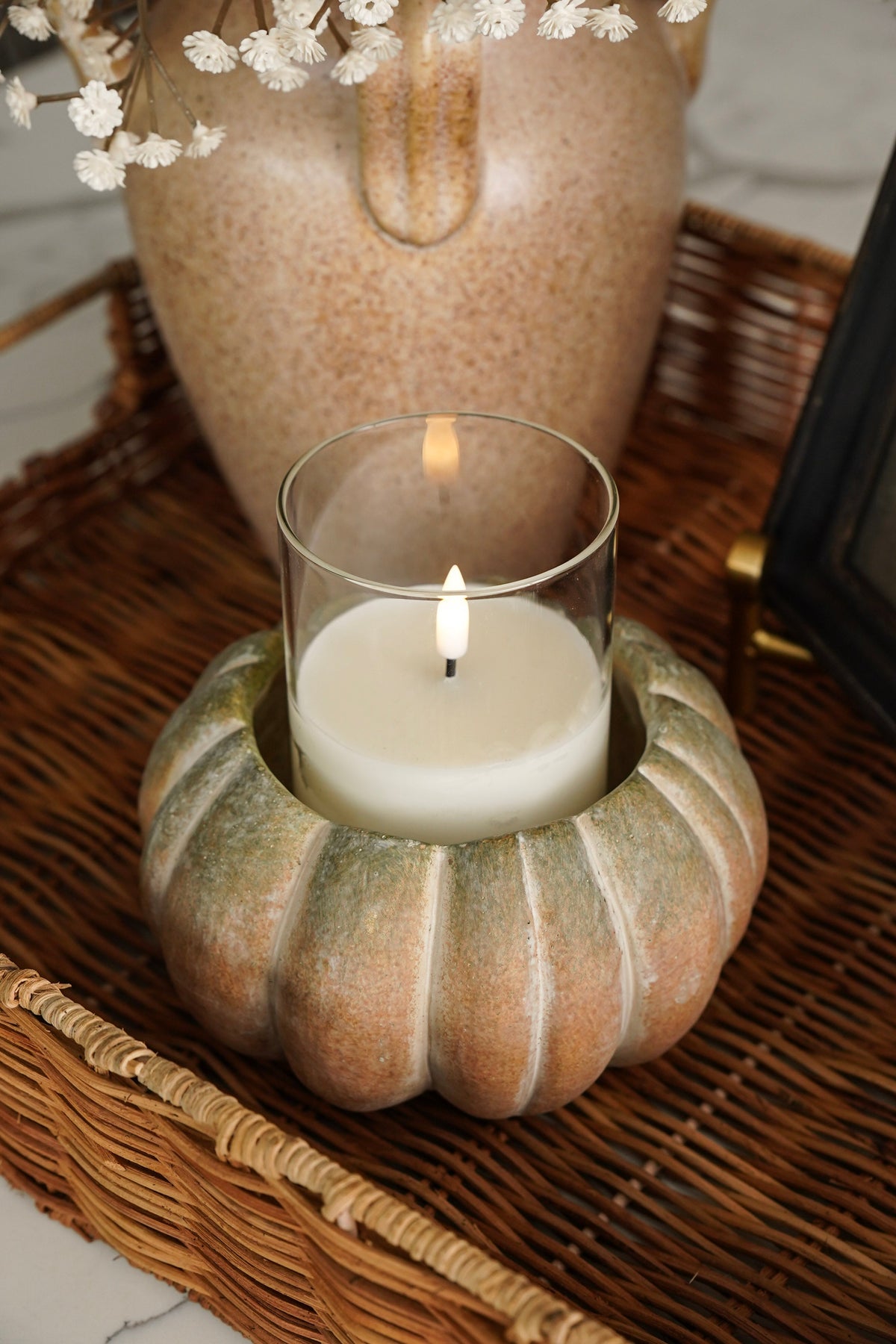 Weathered Stone Pumpkin Bowl