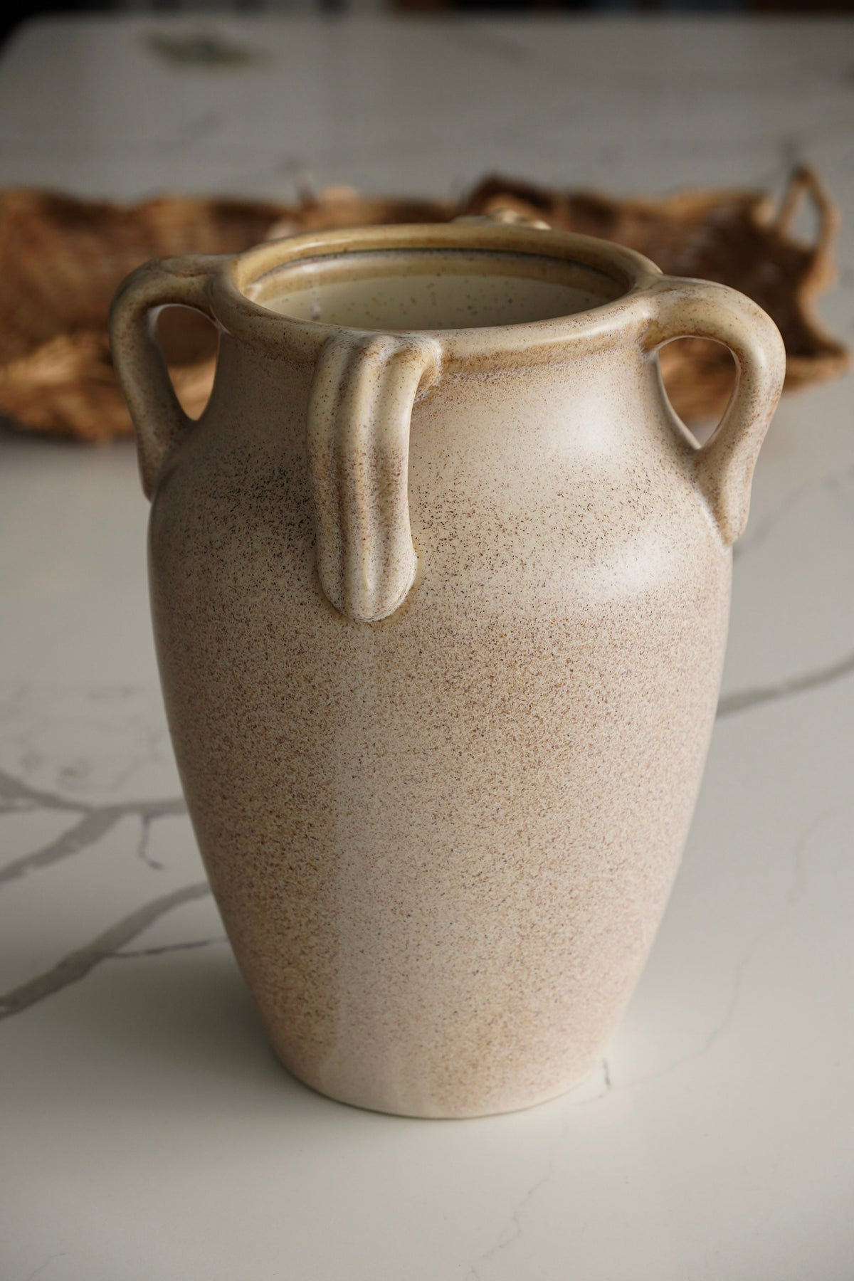 Four-Handle Terracotta Floor Vase
