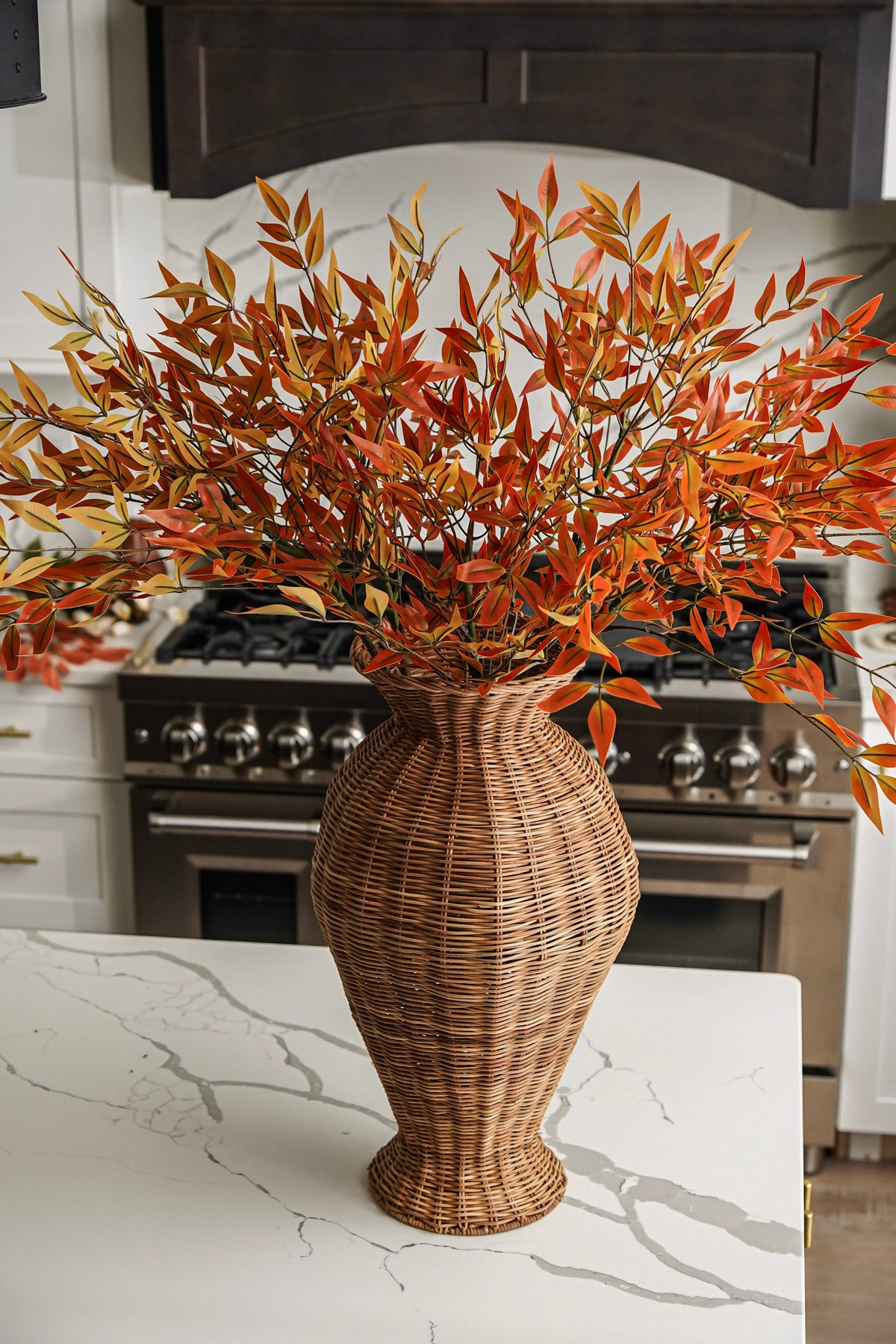 Handwoven Rattan Statement Vase