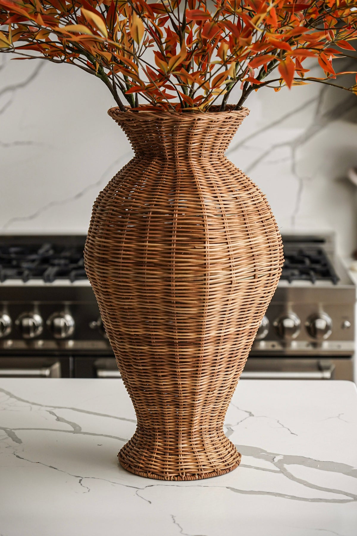Handwoven Rattan Statement Vase