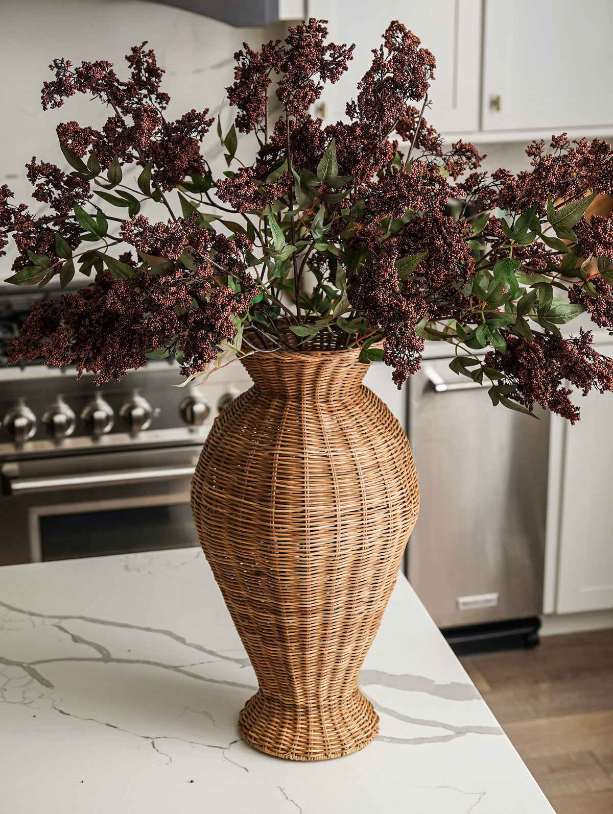 Handwoven Rattan Statement Vase