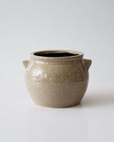 Large Textured Beige Ceramic Crock
