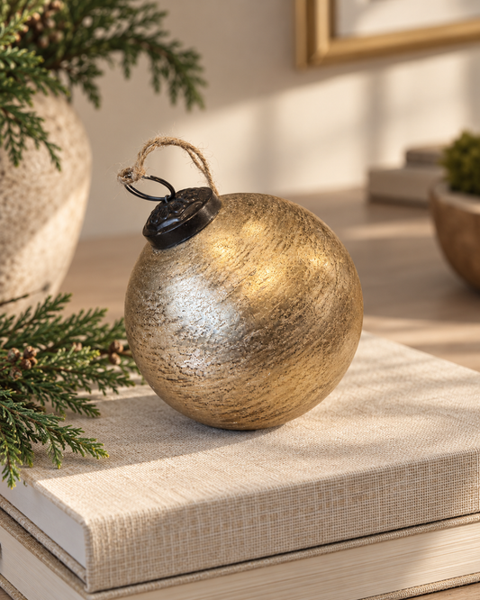 Antique Gold Foil Glass Ornament