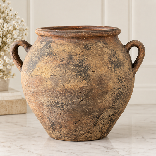 Large Handled Terracotta Vase