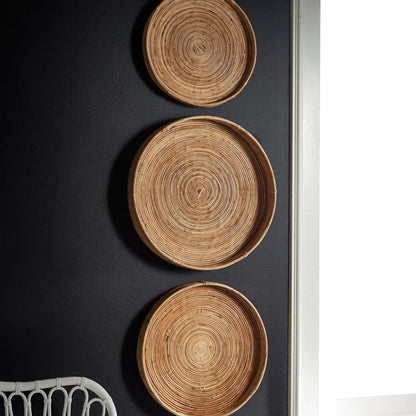 Round Nesting Rattan Trays - Set of 3