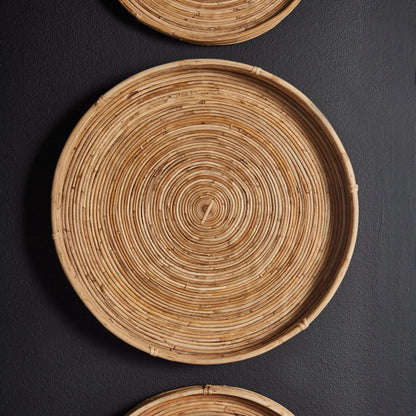 Round Nesting Rattan Trays - Set of 3