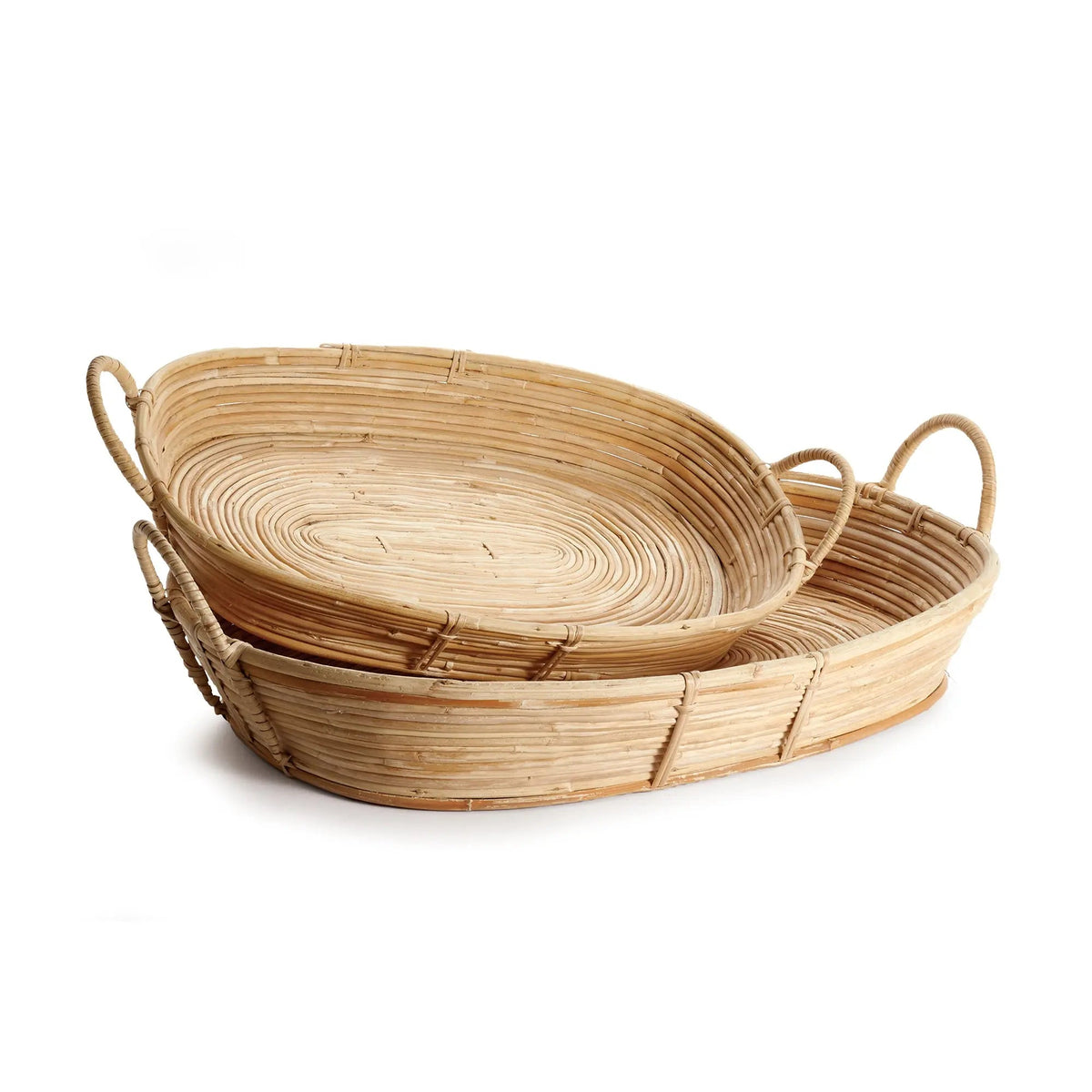 Handled Rattan Trays - Set of 2