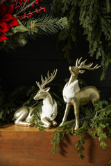 Champagne Gold Deer Figurines - Set of 2