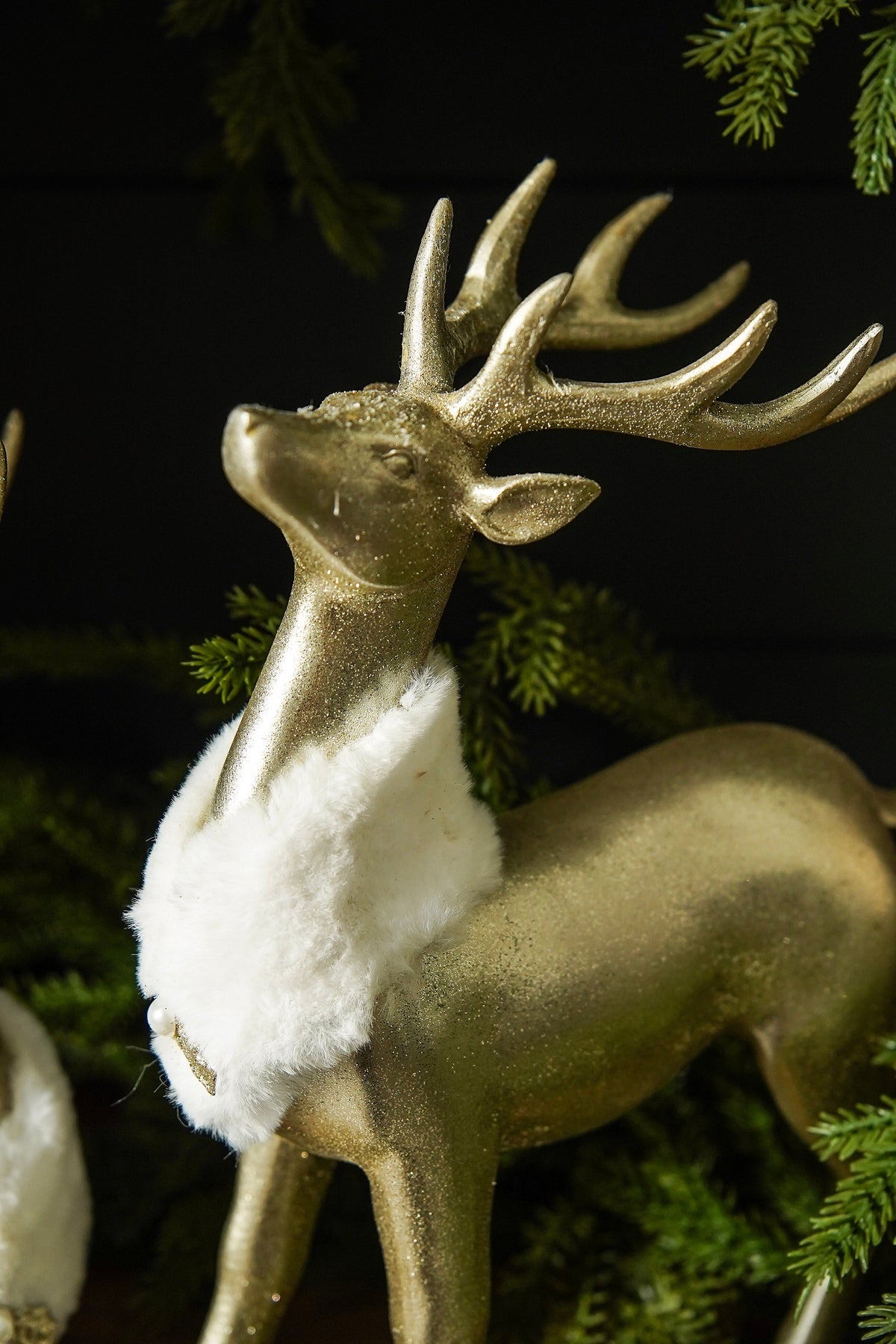 Champagne Gold Deer Figurines - Set of 2