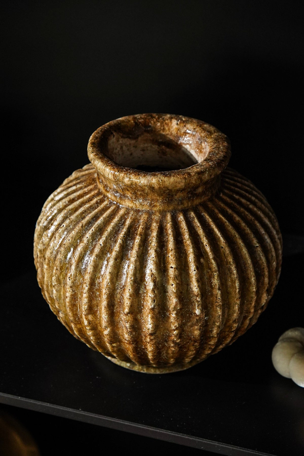 Aged Brown Terracotta Vase