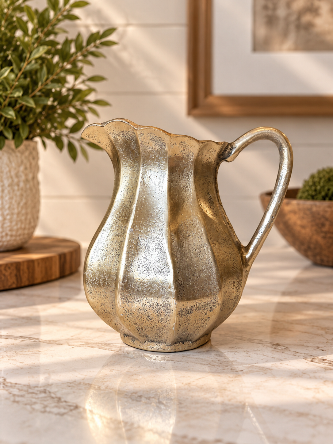 Antique Gold Decorative Pitcher