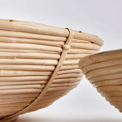 Oversized Low Rattan Bowls - Set of 2