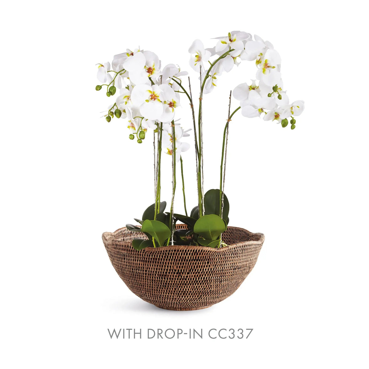 Scalloped Rattan Decorative Bowl - Warm Brown