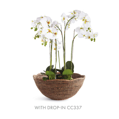 Scalloped Rattan Decorative Bowl - Warm Brown