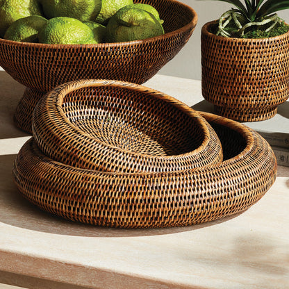 Handwoven Rattan Display Bowls - Set of 2