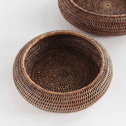 Handwoven Rattan Display Bowls - Set of 2