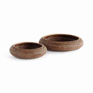 Handwoven Rattan Display Bowls - Set of 2