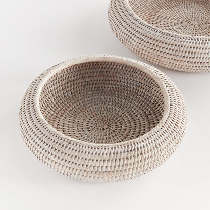 Handwoven Rattan Display Bowls - Set of 2