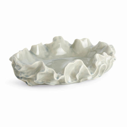 Ruffled Stoneware Decorative Bowl