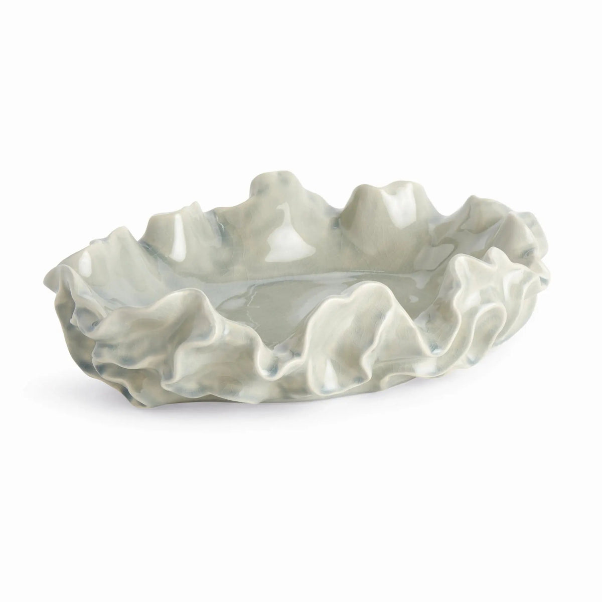 Ruffled Stoneware Decorative Bowl