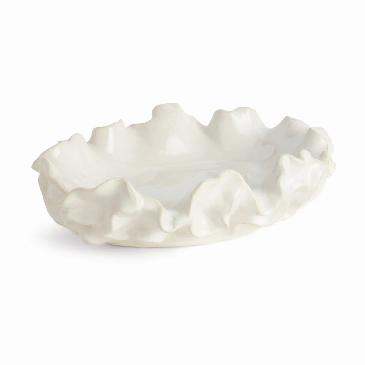 Ruffled Stoneware Decorative Bowl