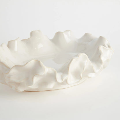 Ruffled Stoneware Decorative Bowl
