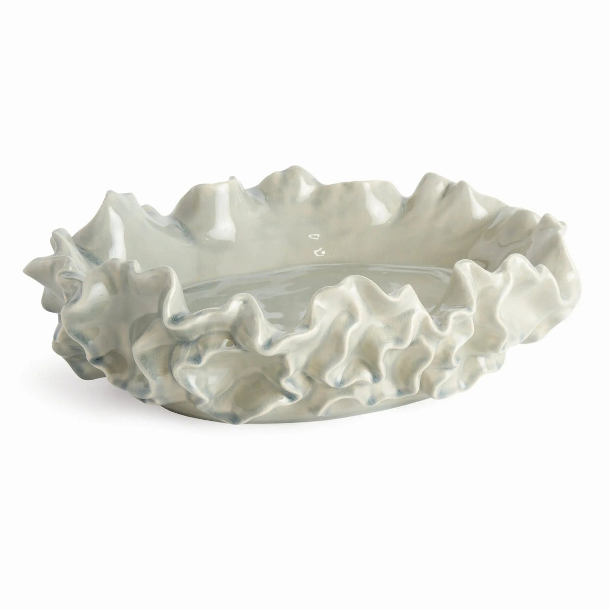 Ruffled Stoneware Decorative Bowl