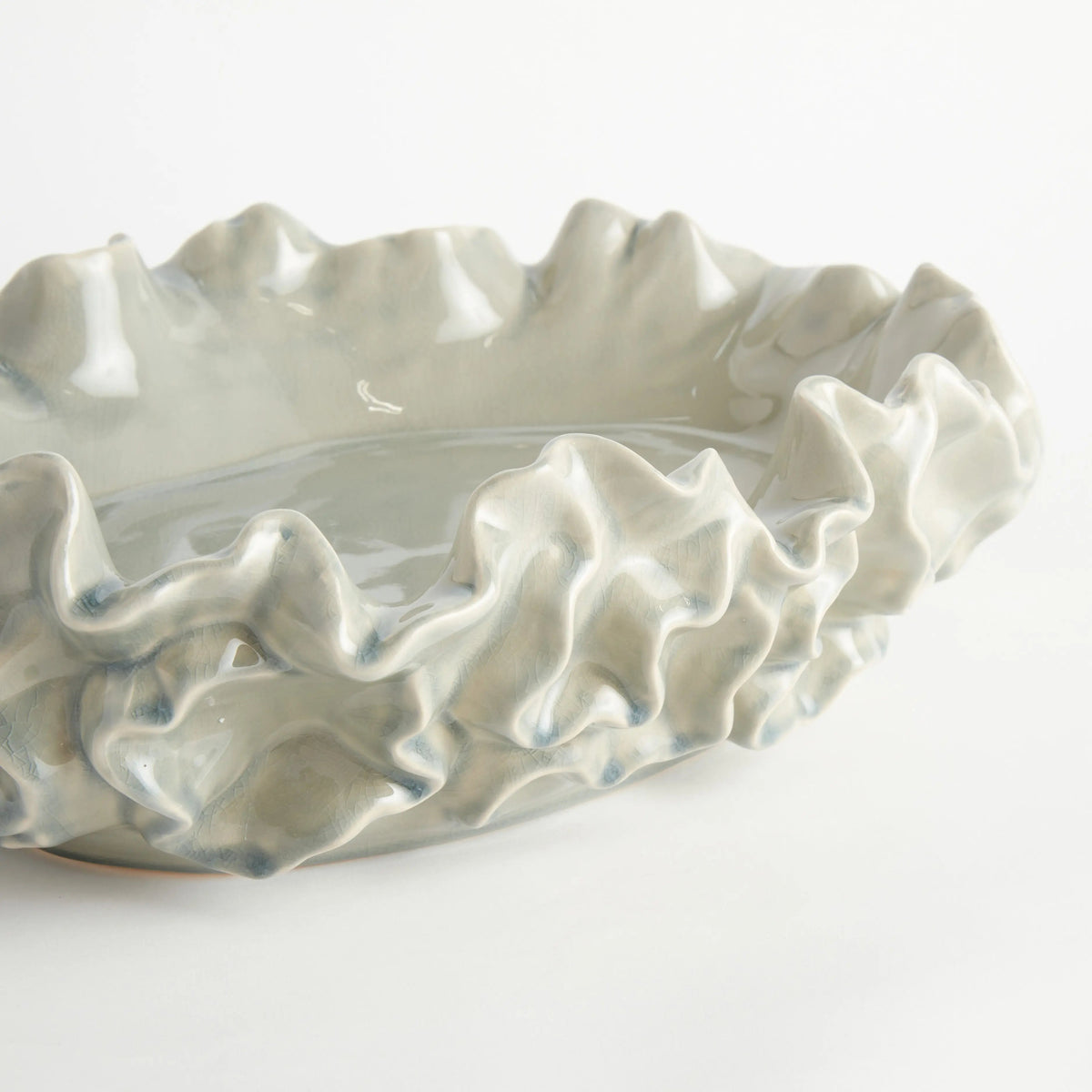 Ruffled Stoneware Decorative Bowl