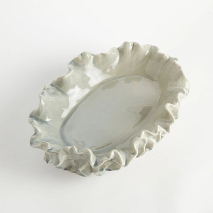 Ruffled Stoneware Decorative Bowl