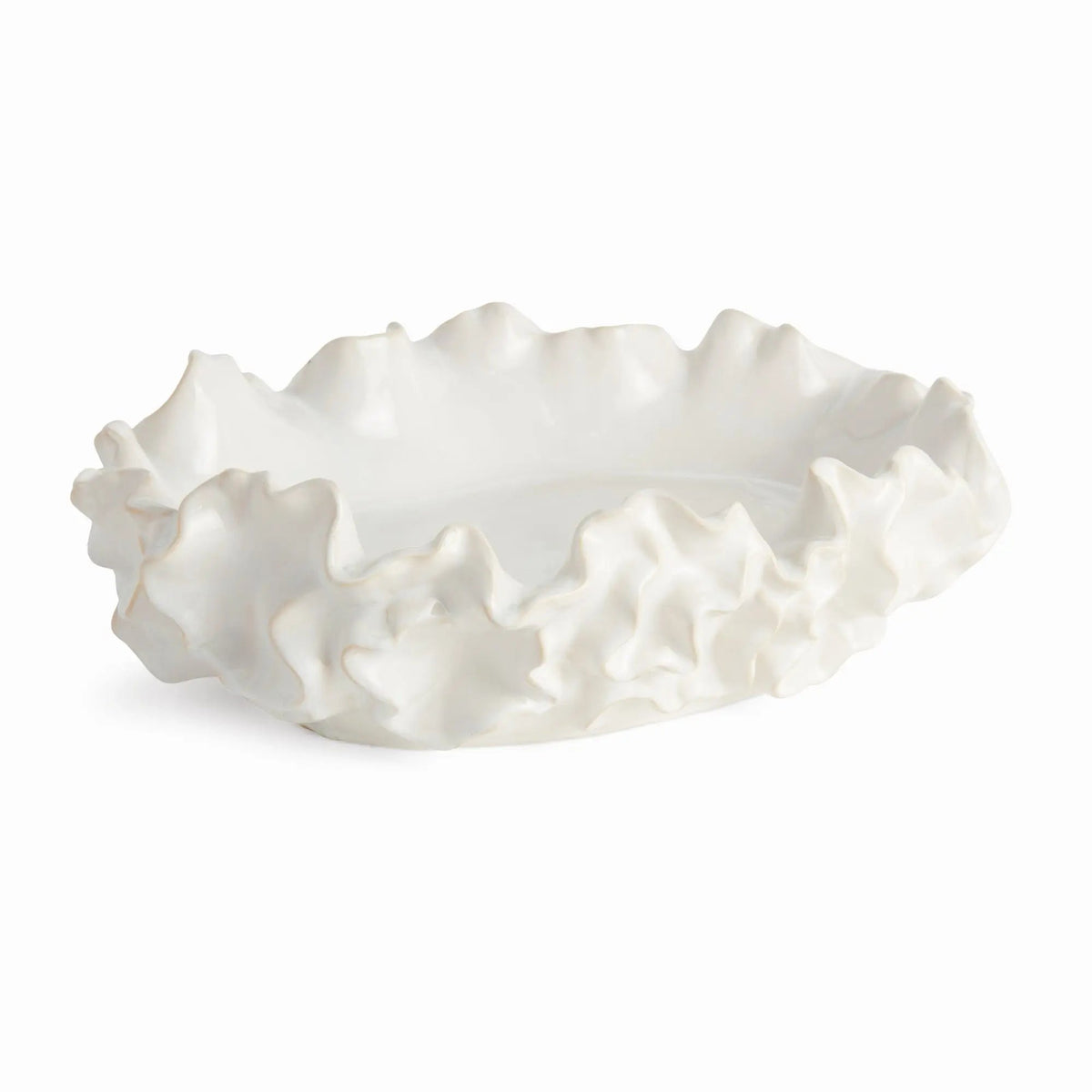Ruffled Stoneware Decorative Bowl