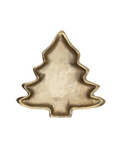 Antique Gold Christmas Tree Dish
